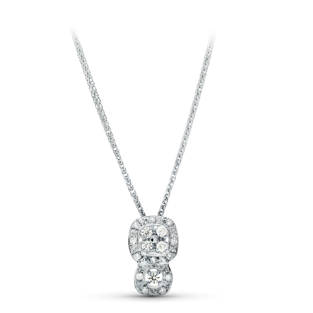 18K GARGANTILLA ORO BLANCO 42 CM JUEGO NOVIA CIRCONITAS MOTIVO 15X9 MM CIRCONITA