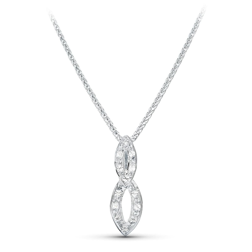 18K GARGANTILLA ORO BLANCO 45CM JUEGO NOVIA MOTIVO 20X9 MM CIRCONITAS