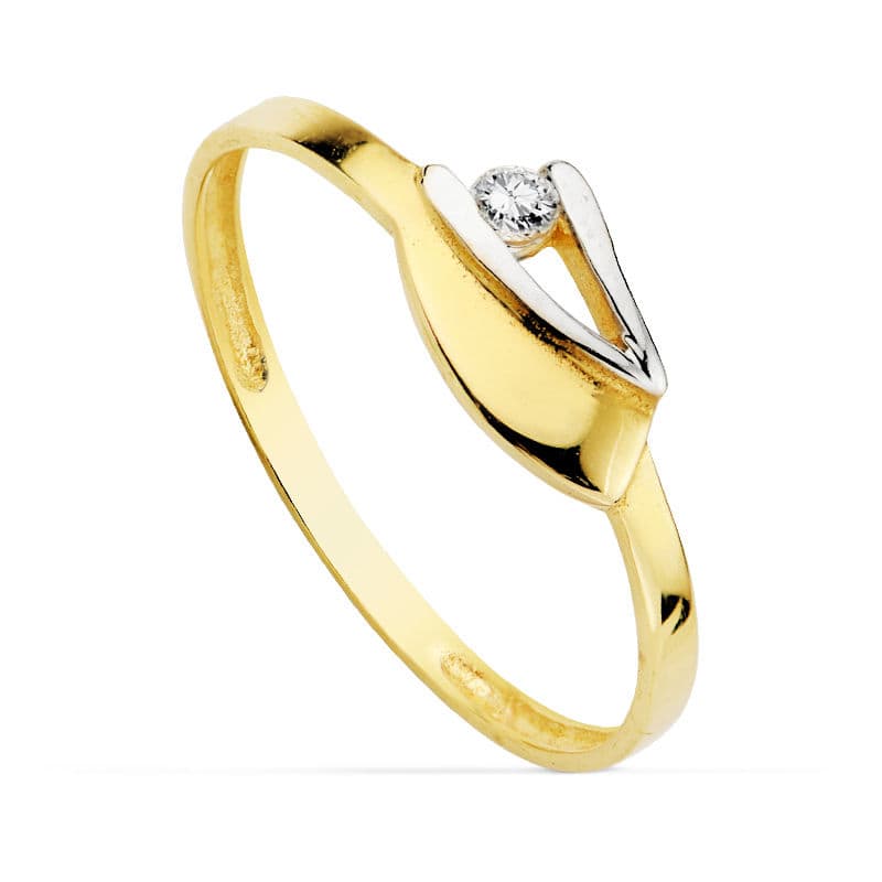 18K SORTIJA BICOLOR CIRCONITA