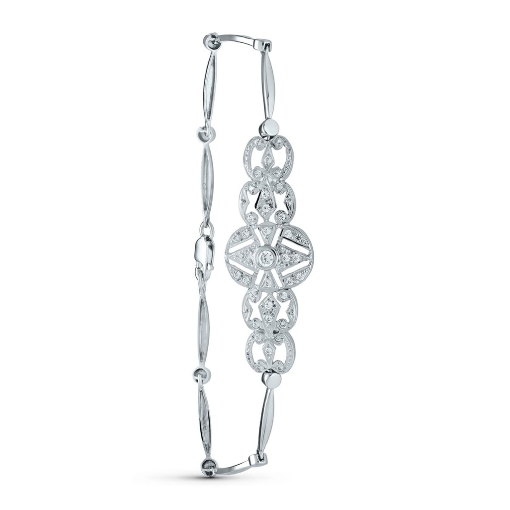 18K PULSERA CIRCONITAS ORO BLANCO