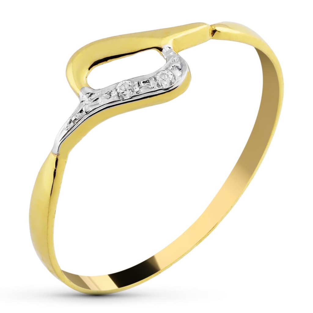 18K SORTIJA BICOLOR CIRCONITAS