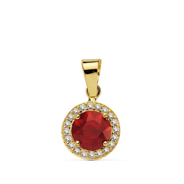 18K COLGANTE PIEDRA ROJA 9 MMCIRCONITAS