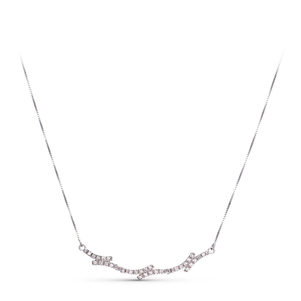 18K GARGANTILLA ORO BLANCO CIRCONITAS CADENA VENECIANA