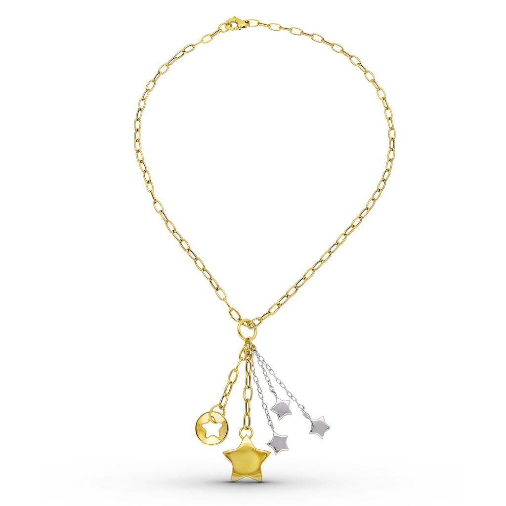 18K GARGANTILLA ORO BICOLOR ESTRELLAS