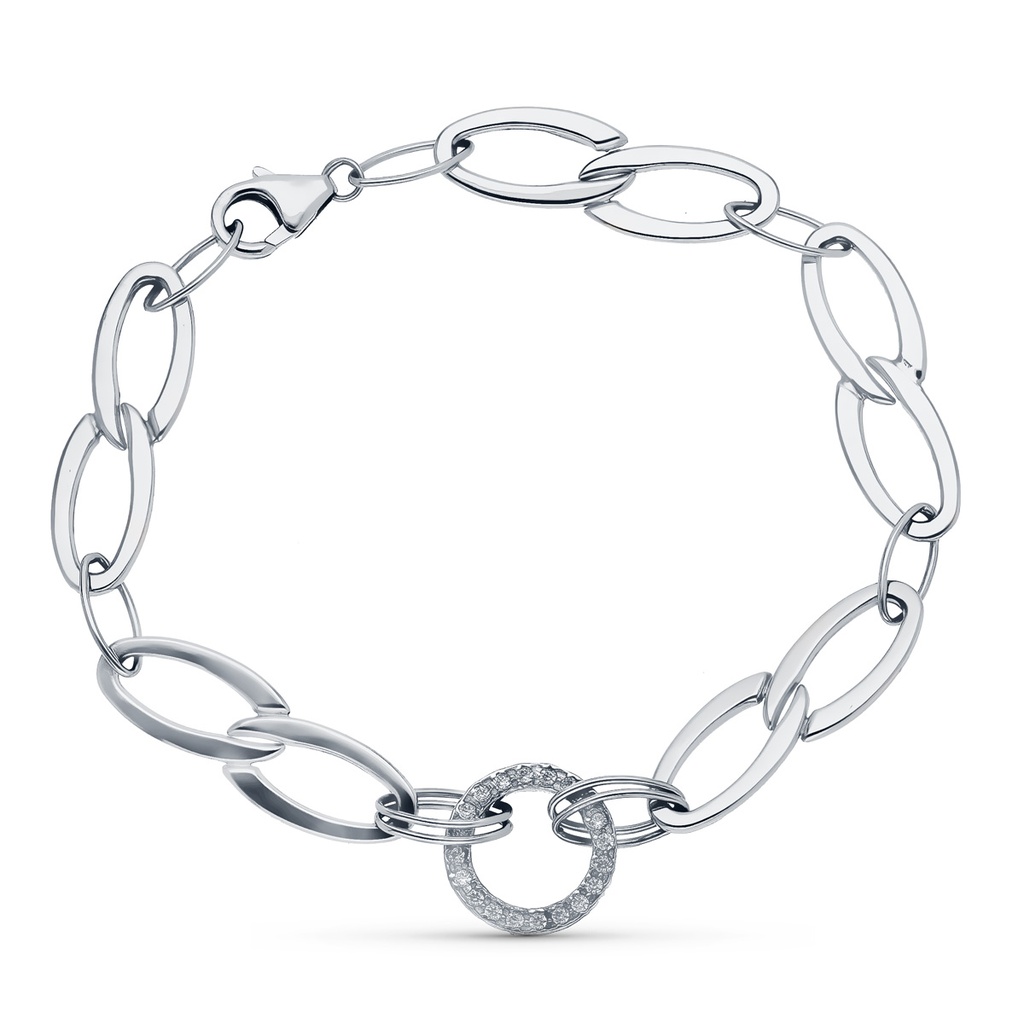 18K PULSERA ORO BLANCO 19 CM