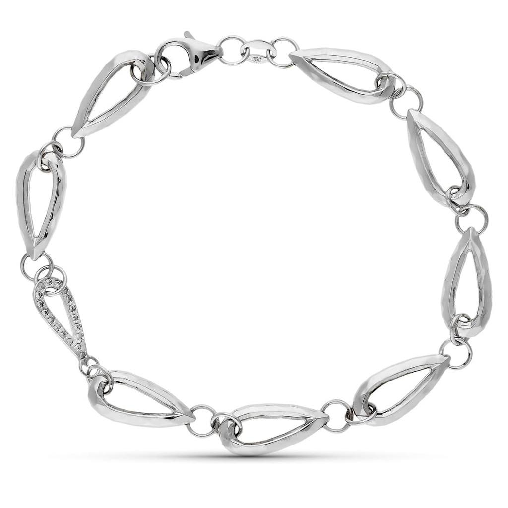 18K PULSERA ORO BLANCO CIRCONITAS 19.5 CM