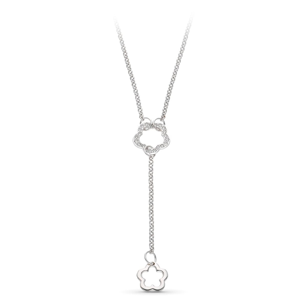18K GARGANTILLA ORO BLANCO MOTIVO FLOR