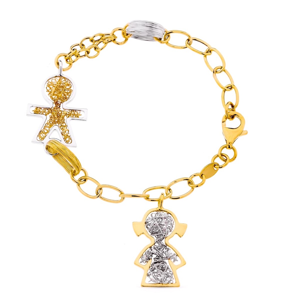 18K PULSERA BICOLOR NIÑO NIÑA 10.50 GR