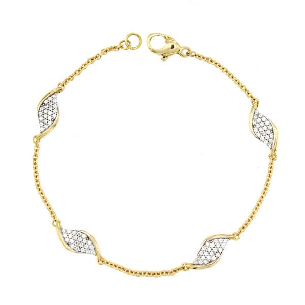 18K PULSERA BICOLOR CIRCONITAS