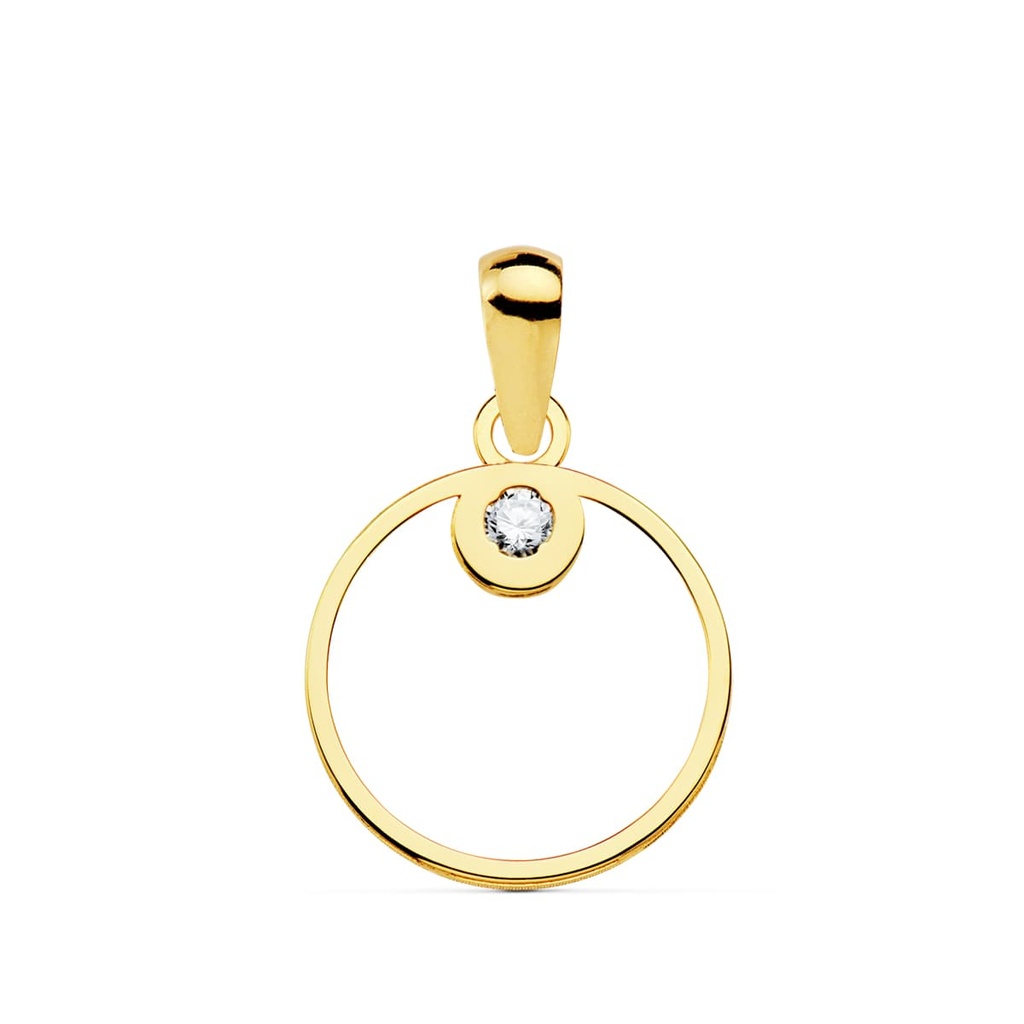18K COLGANTE CIRCULO CIRCONITA 12 MM