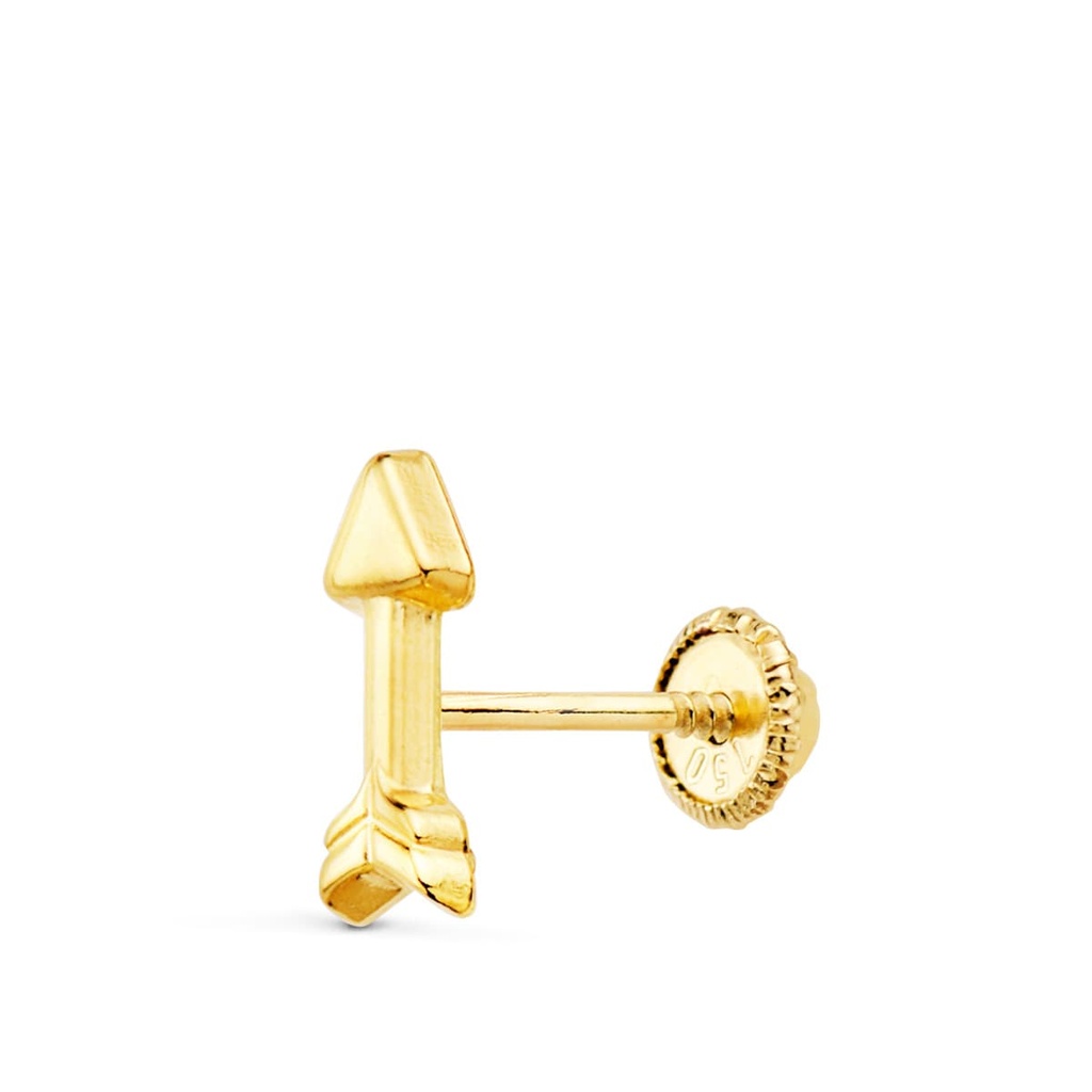 18K PIERCING OREJA ORO AMARILLO FLECHA LISA 9X3.5 MM