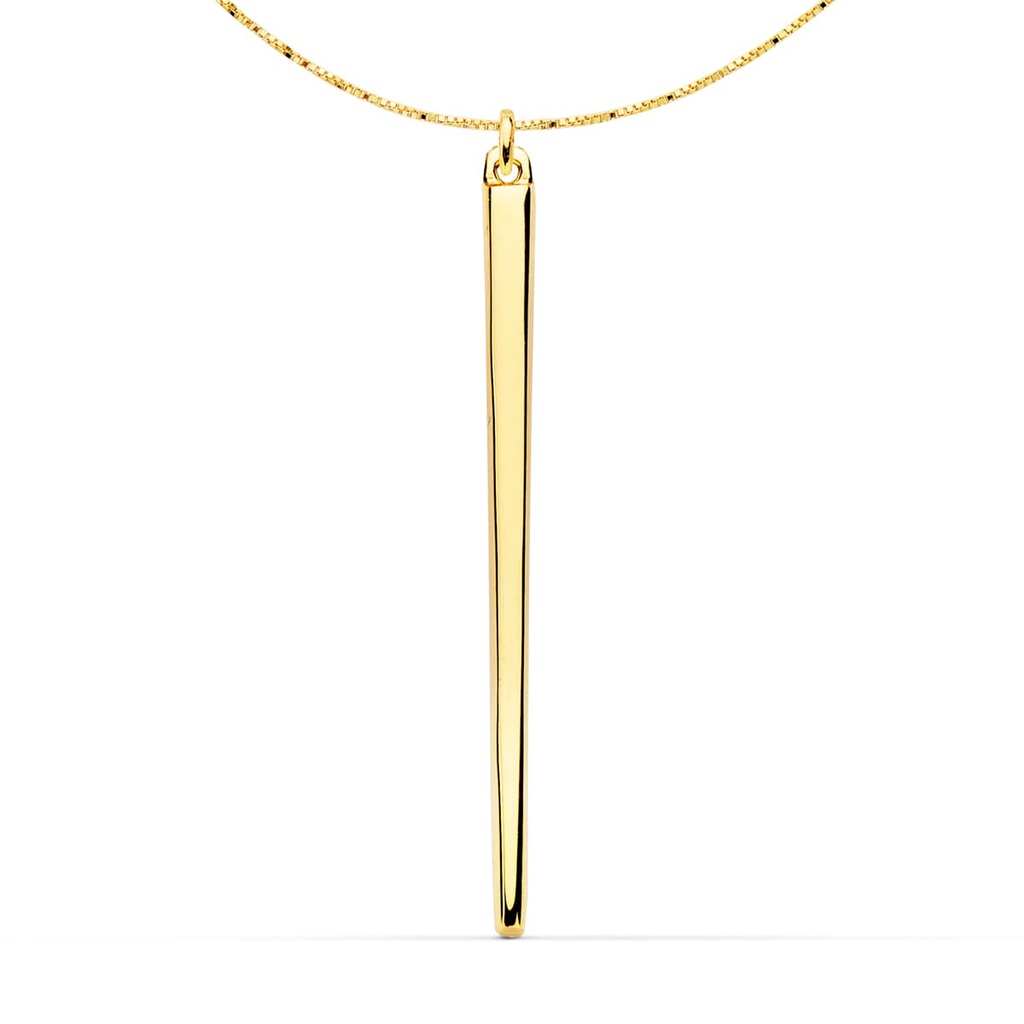 18K COLGANTE ORO AMARILLO PINCHO 30X2 MM CADENA VENECIANA 43+3CM