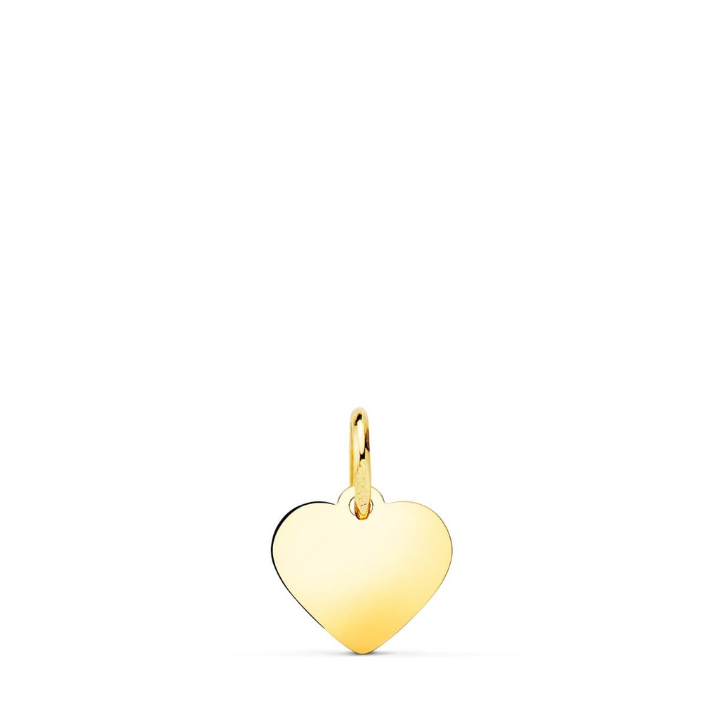 18K COLGANTE CHAPA  CORAZON LISO EN BRILLO 10X10 MM