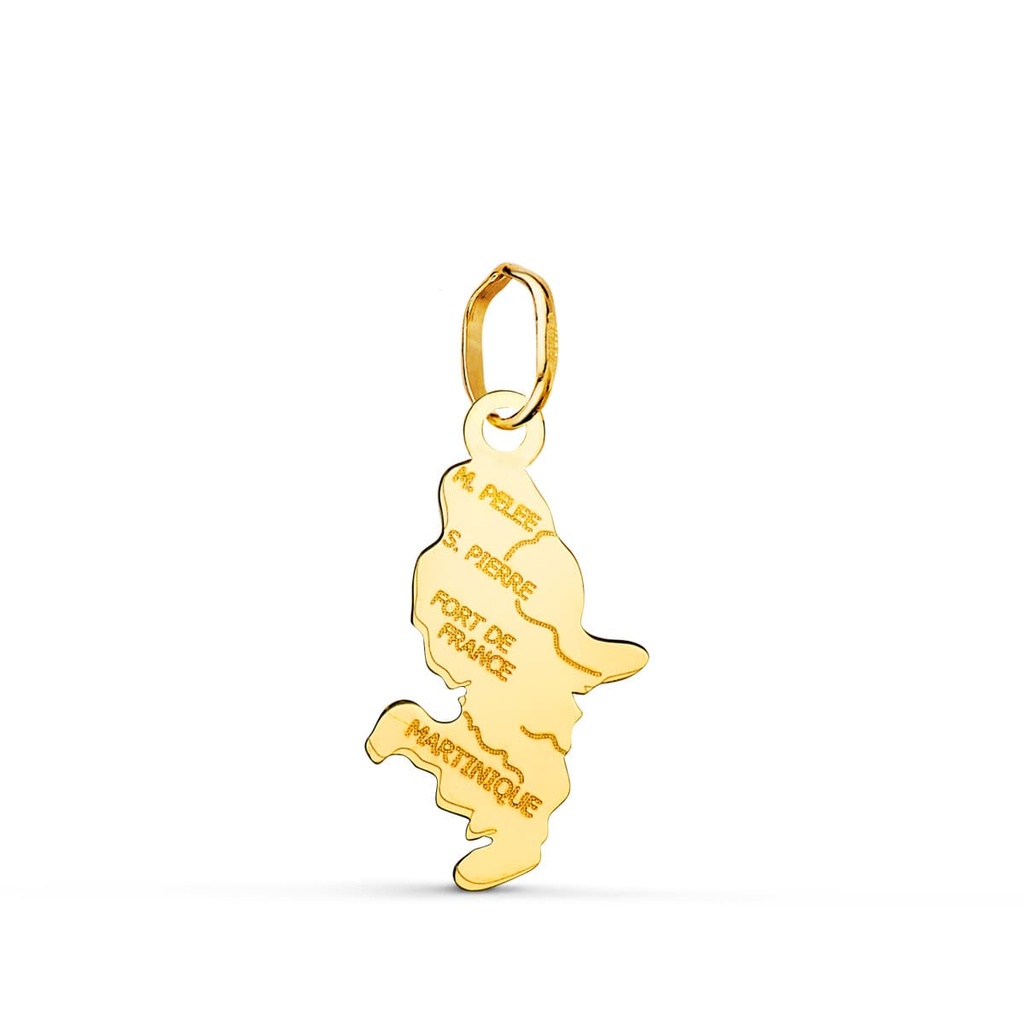 18K PENDENTIF OR JAUNE ILE MARTINIQUE  17 X 9 MM
