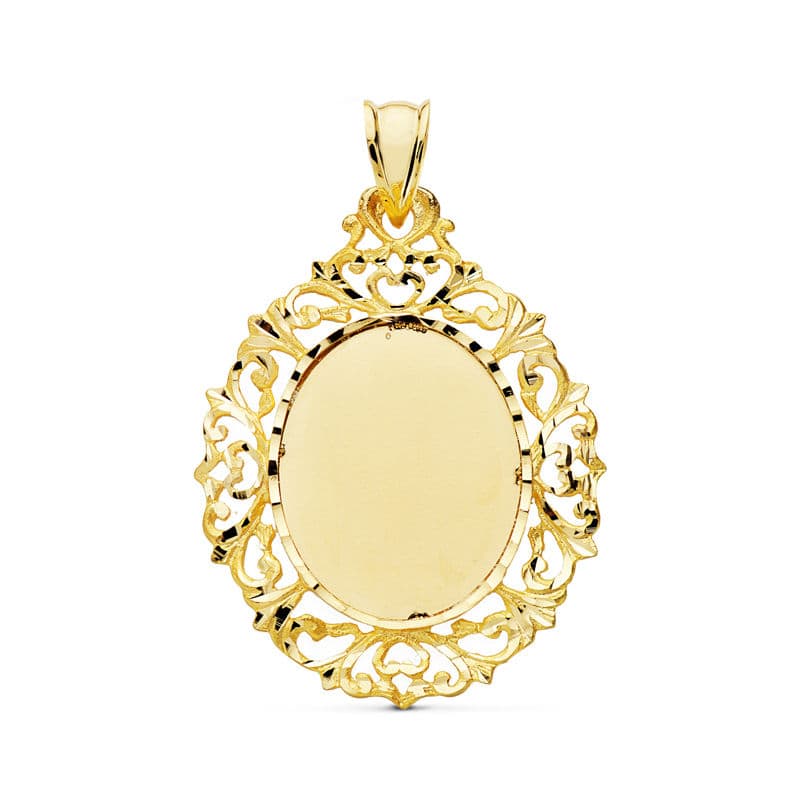 18K CHAPA CERCO CALADO 40X30 MM