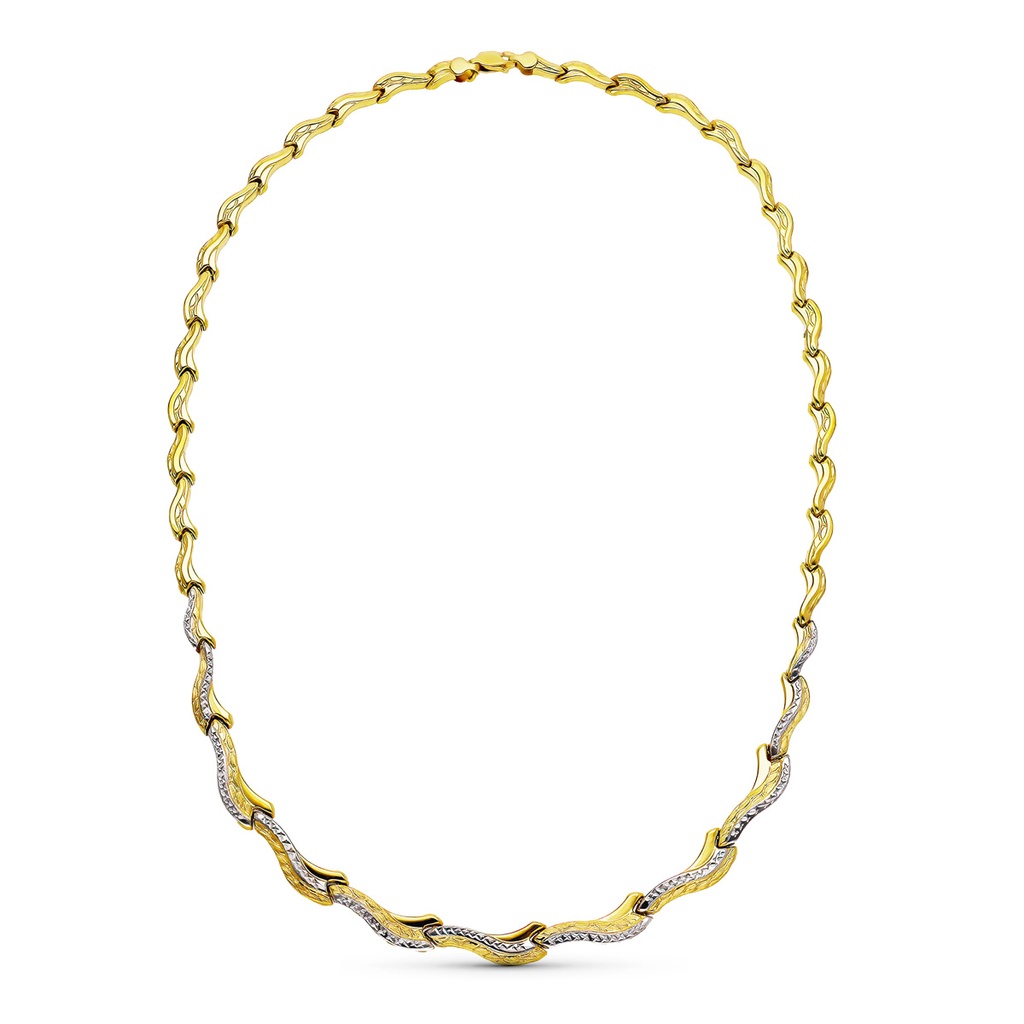 18K GARGANTILLA ORO BICOLOR ESTAMPACION 45CM