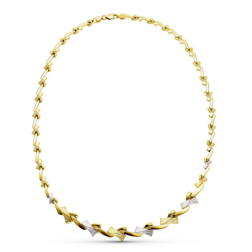 18K GARGANTILLA ORO BICOLOR ESTAMPACION