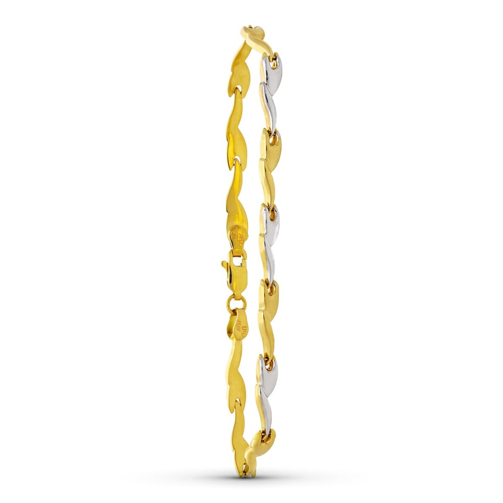 18K PULSERA ORO BICOLOR ESTAMPACION