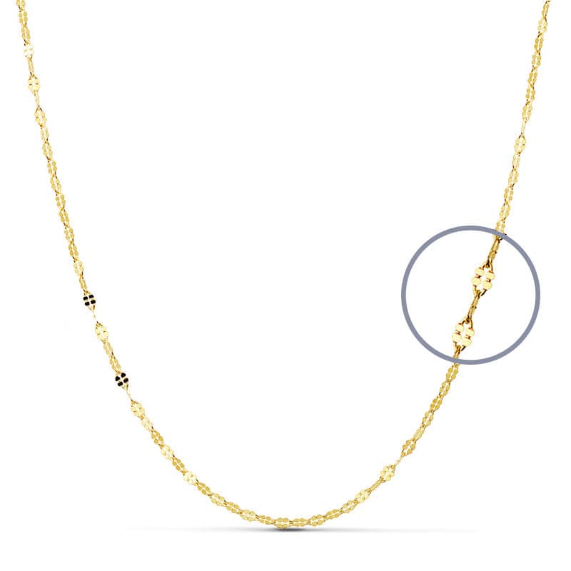 18K CADENA MACIZA DIAMANTADA MACIZA 45 CM 2 MM