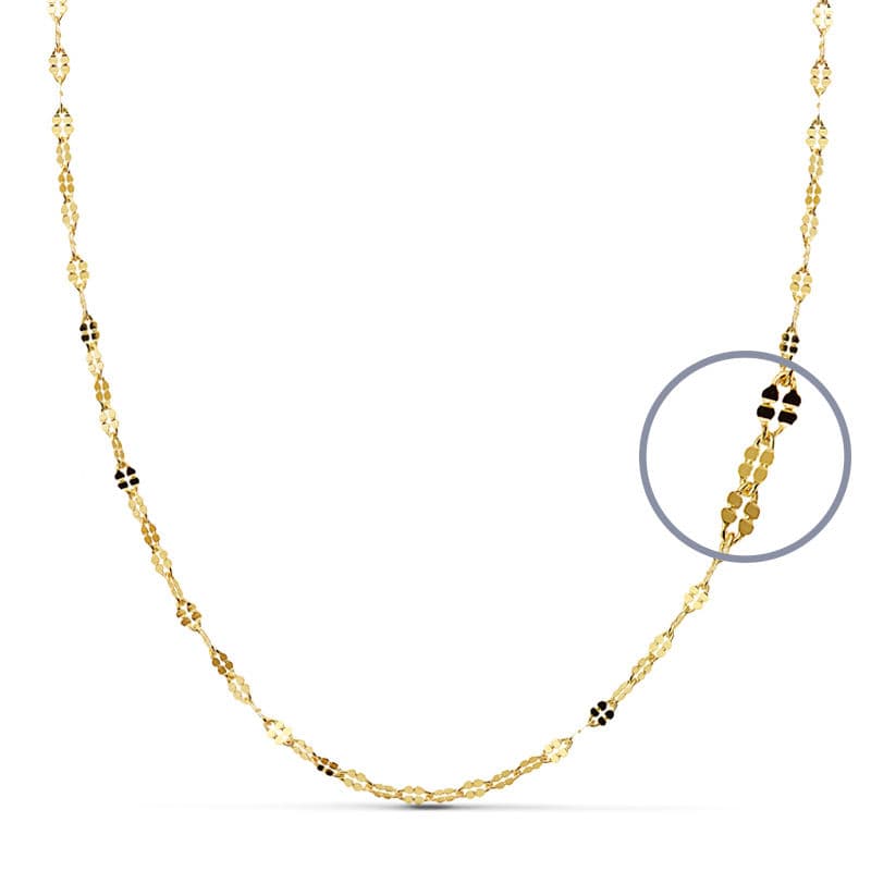18K CADENA MACIZA DIAMANTADA 40 CMX1.5.