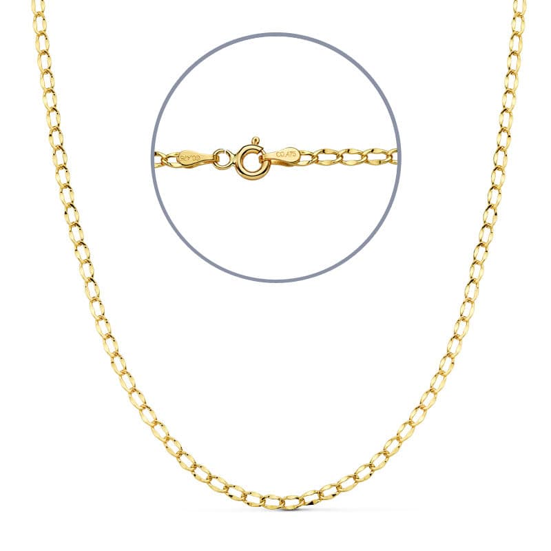 18K CADENA BILBAO HUECA 45CM 2 MM