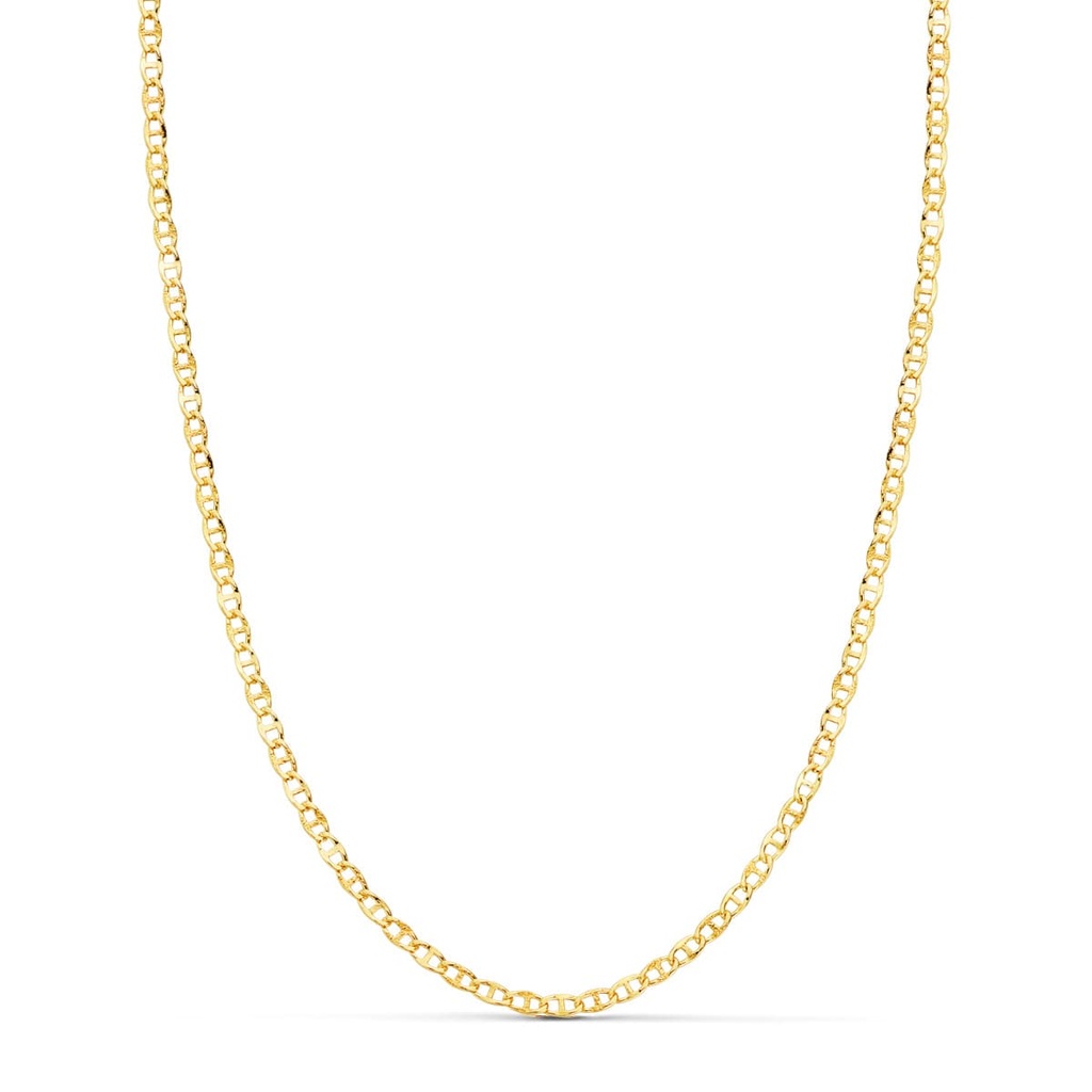 18K CADENA ORO AMARILLO ANCLA HUECA TALLADA LARGO 45 CM ANCHO 2 MM