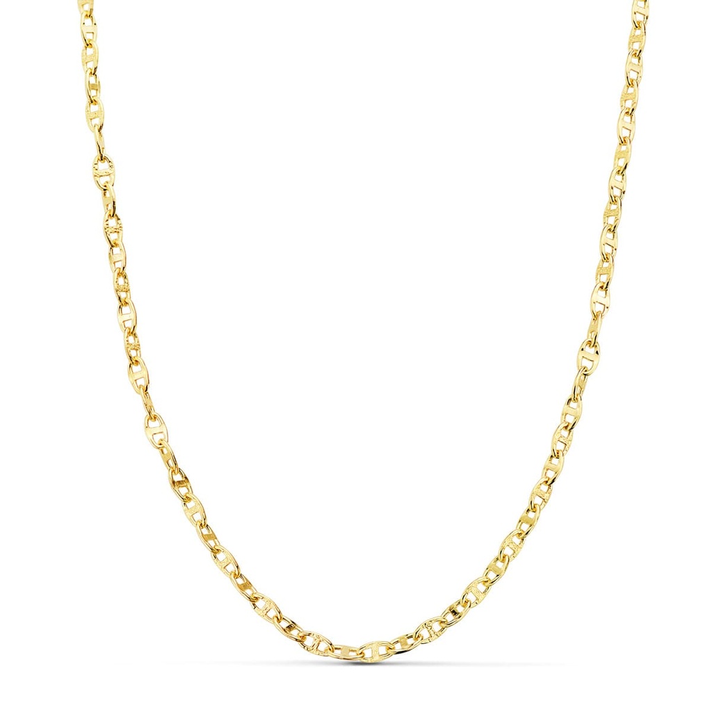 18K CADENA ORO AMARILLO ANCLA HUECA LARGO 50 CM ANCHO 2.5 MM