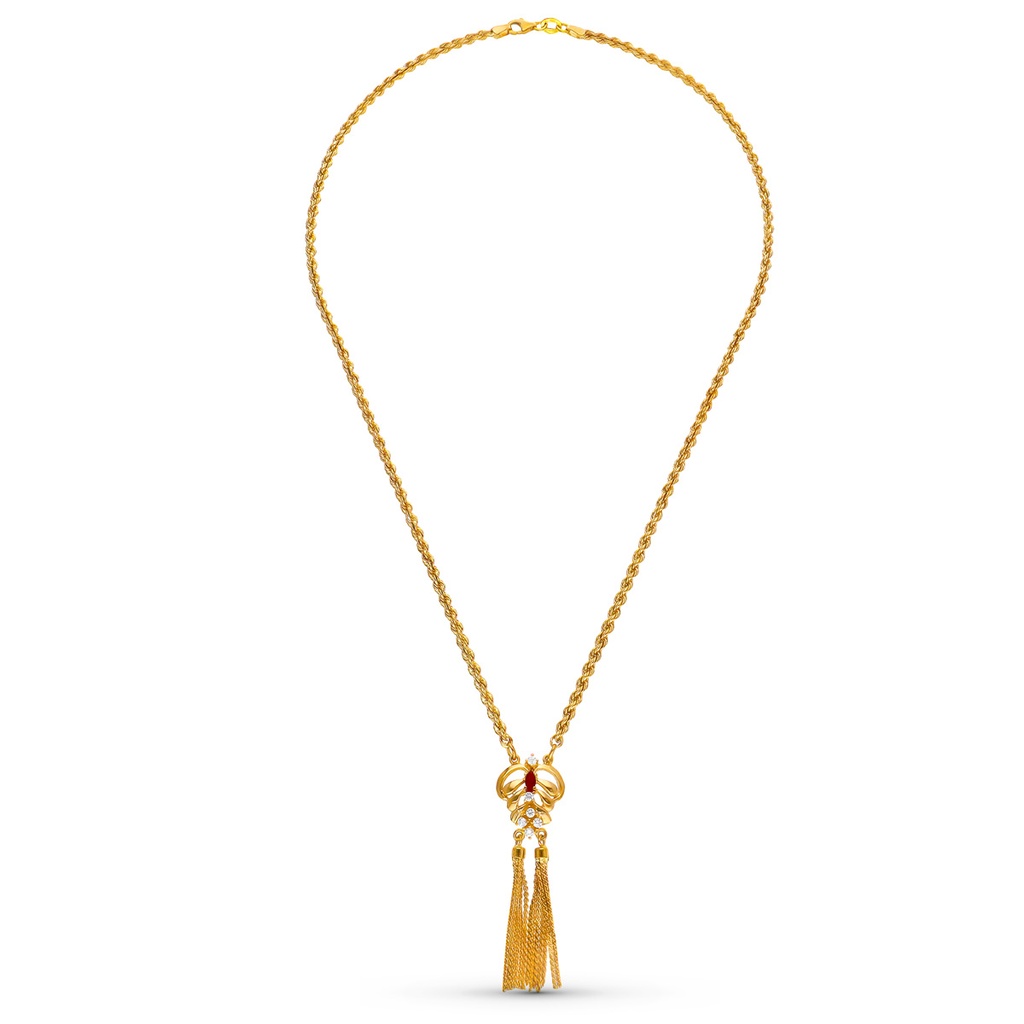 18K GARGANTILLA ORO AMARILLO RUBI CORDON 50CM