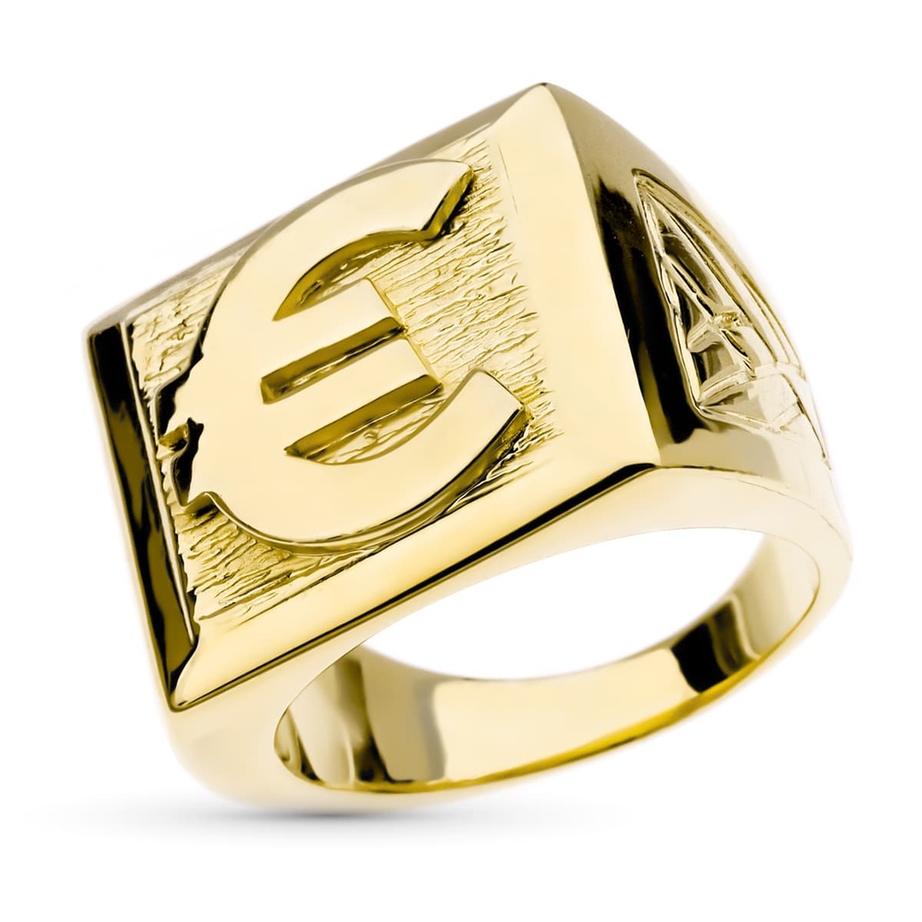 18K SELLO ORO AMARILLO EURO CUADRADO