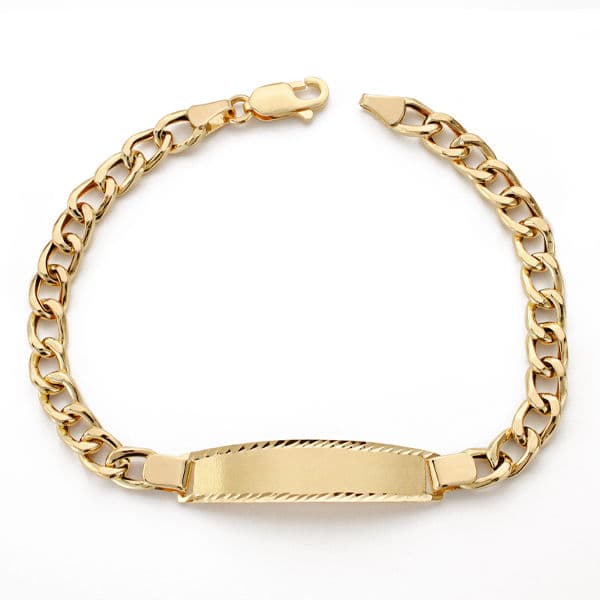 18K ESCLAVA ORO AMARILLO BARBADA HUECA 19CM