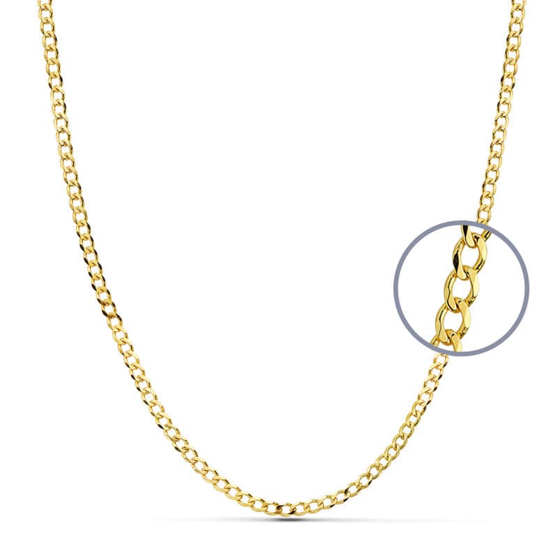 18K CADENA BARBADA 50CM MACIZA 3MM 8.95GR