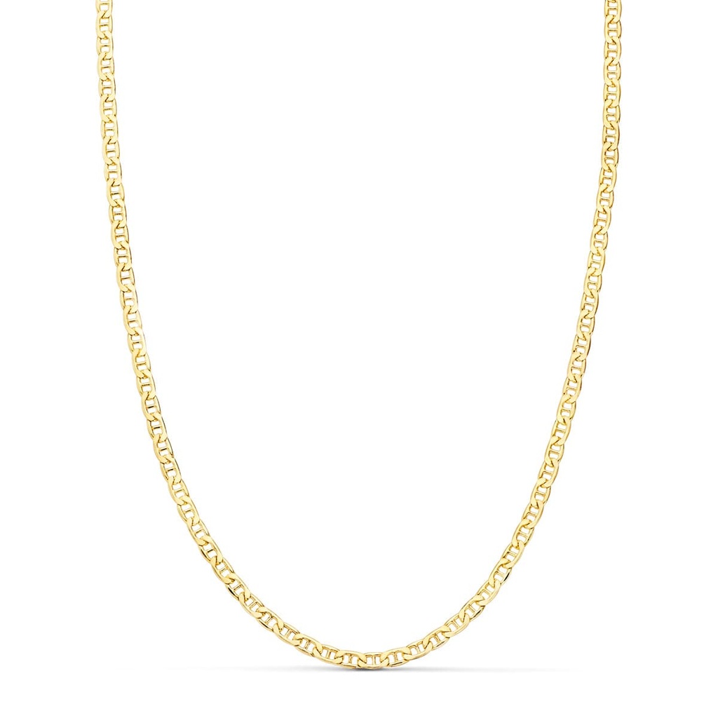 18K CADENA ORO AMARILLO ANCLA PLANA HUECA LARGO 50 CM ANCHO 2 MM