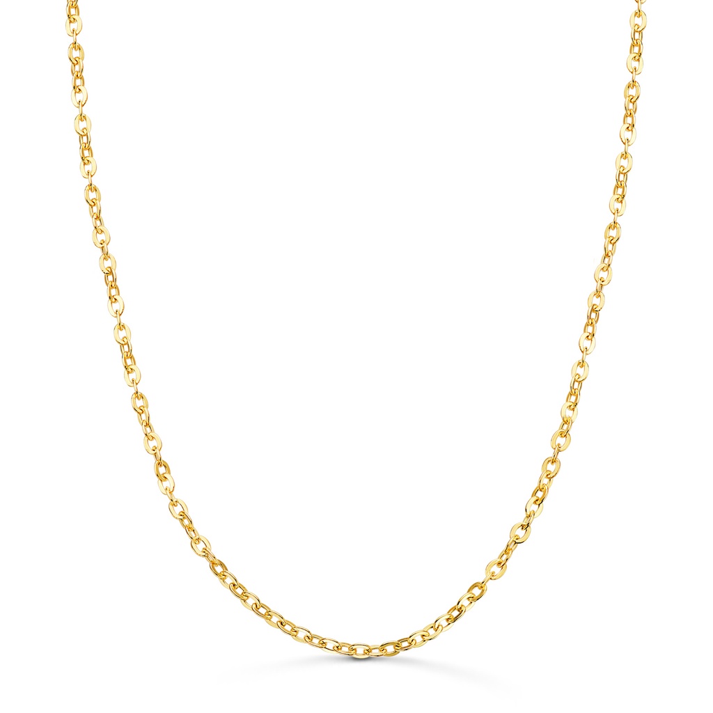 18K CADENA ORO AMARILLO FORZADA HUECA ANCHO: 2.5 MM. LARGO: 45CM