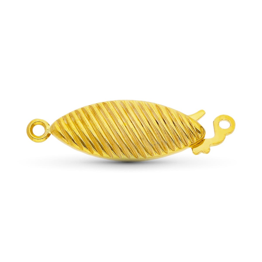 18K FORNITURA BROCHE DE COLLAR ORO AMARILLO GALLONEADO. 17X7 MM