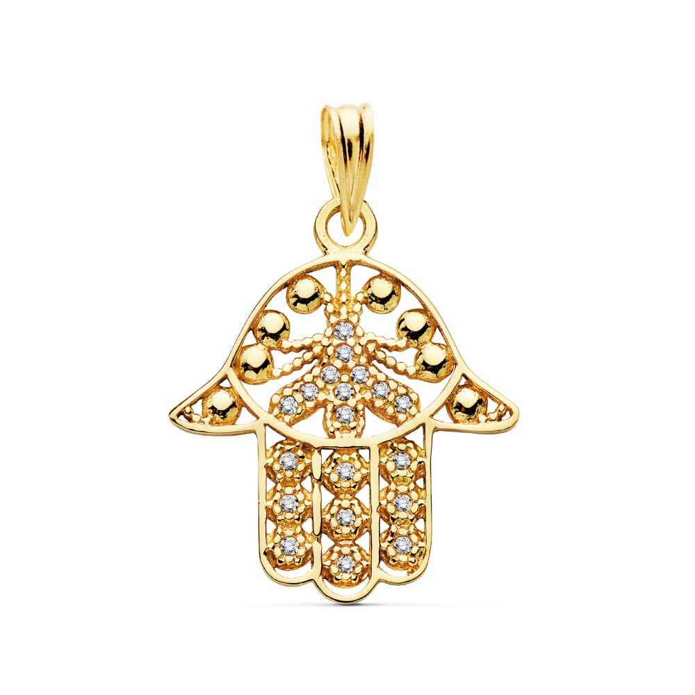 18K COLGANTE MANO FATIMA 19X18 MM
