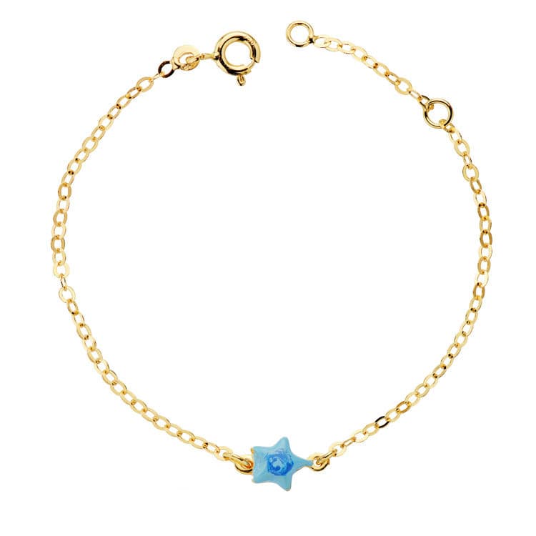 18K PULSERA BEBE ESTRELLA ESMAL.14CM
