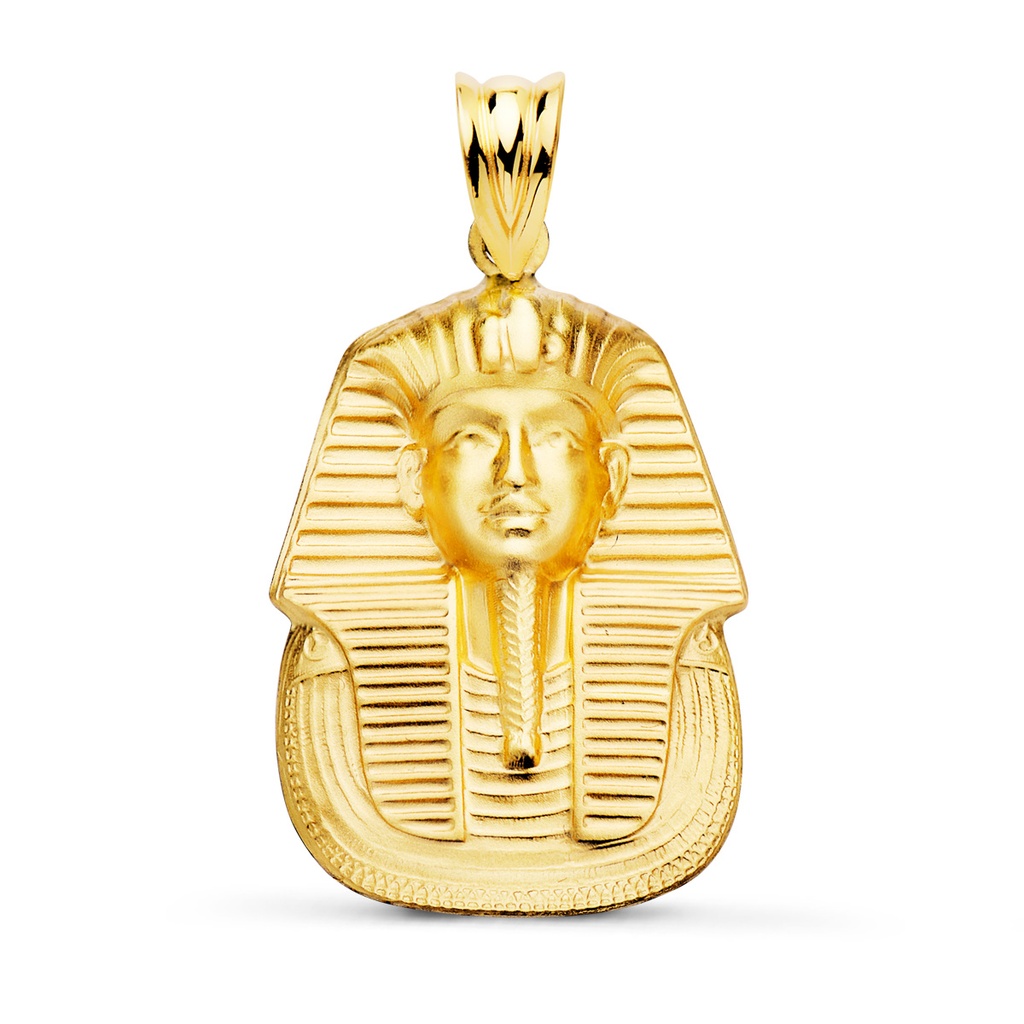 18K COLGANTE ORO AMARILLO TUTANKAMON MATIZADO. 30X22 MM