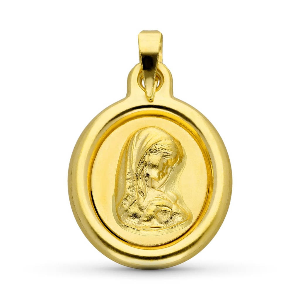 18K MEDALLA ORO AMARILLO VIRGEN NIÑA 22X16 MM