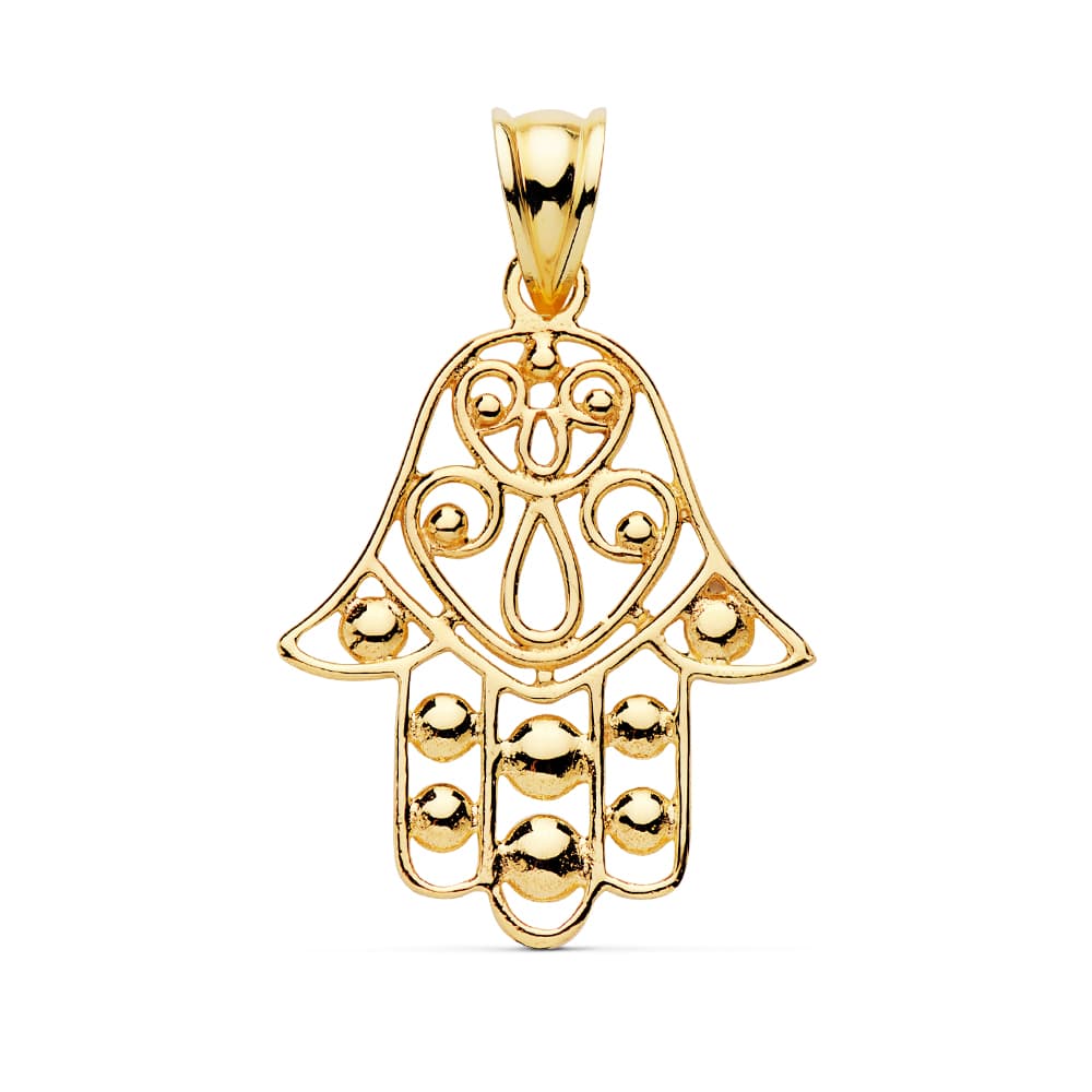 18K COLGANTE MANO FATIMA 27X23 MM