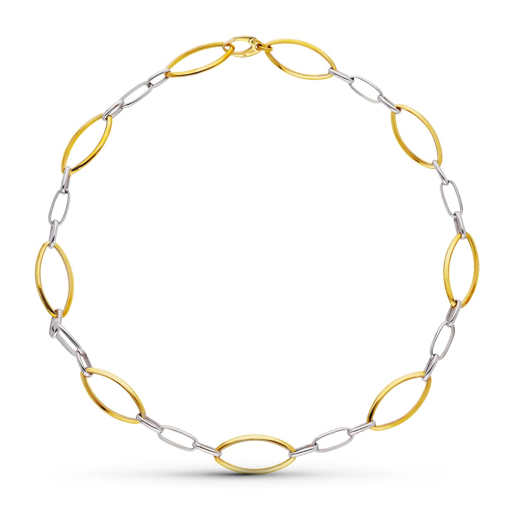 18K COLLAR ORO BICOLOR ESLABONES