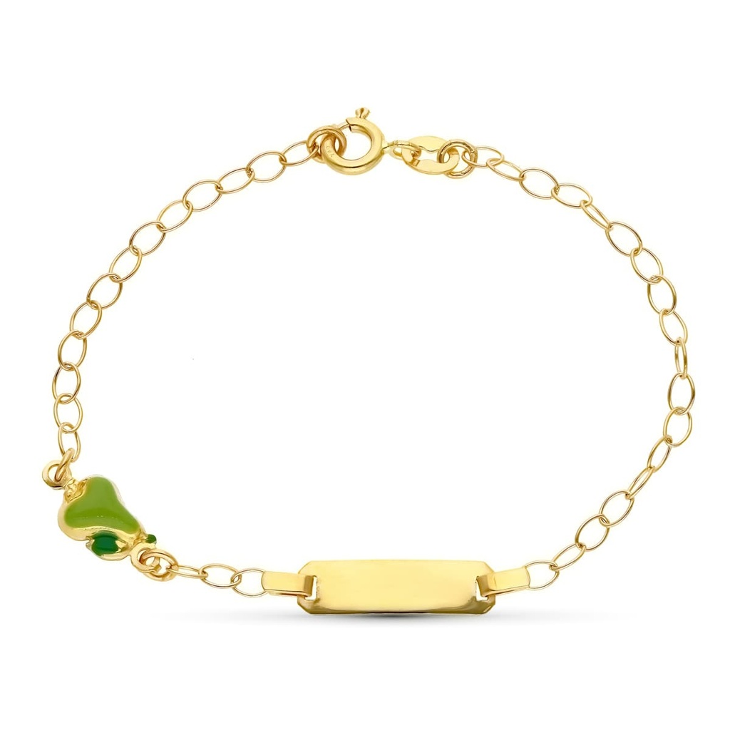 18K ESCLAVA ORO AMARILLO PERA 16 CM