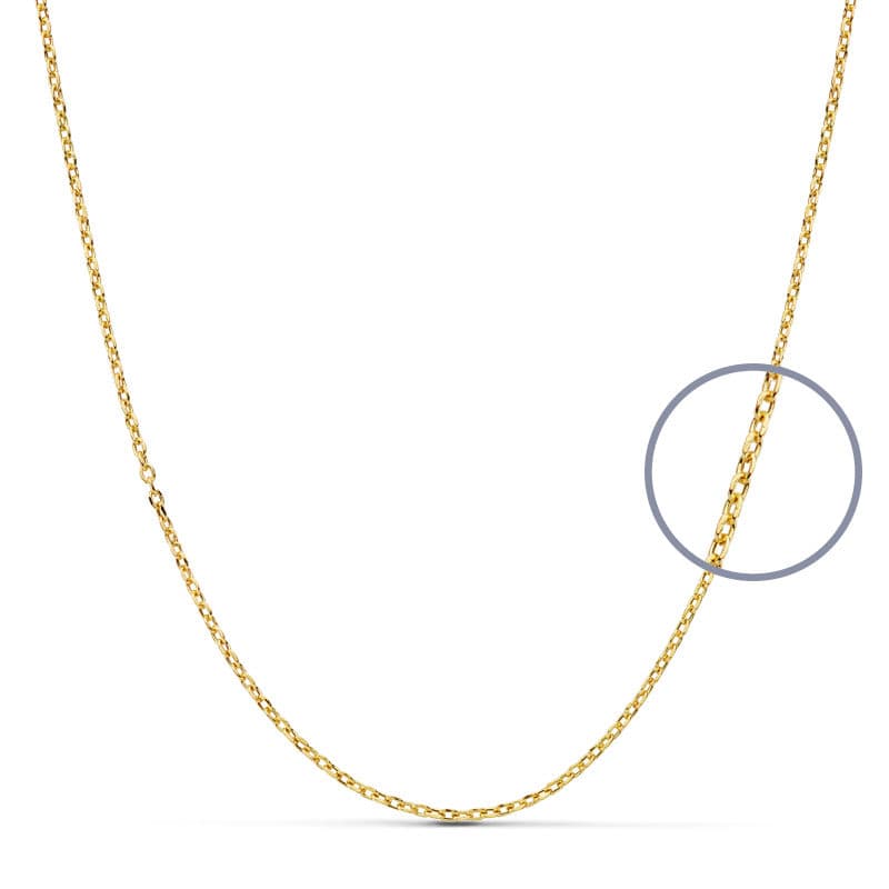 18K CADENA FORZADA ORO AMARILLO 45CM HUECA 1.2 MM