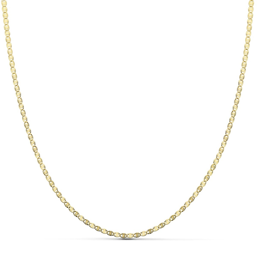 18K CADENA MACIZA  DIAMANTADA 1.5 MM 40 CM