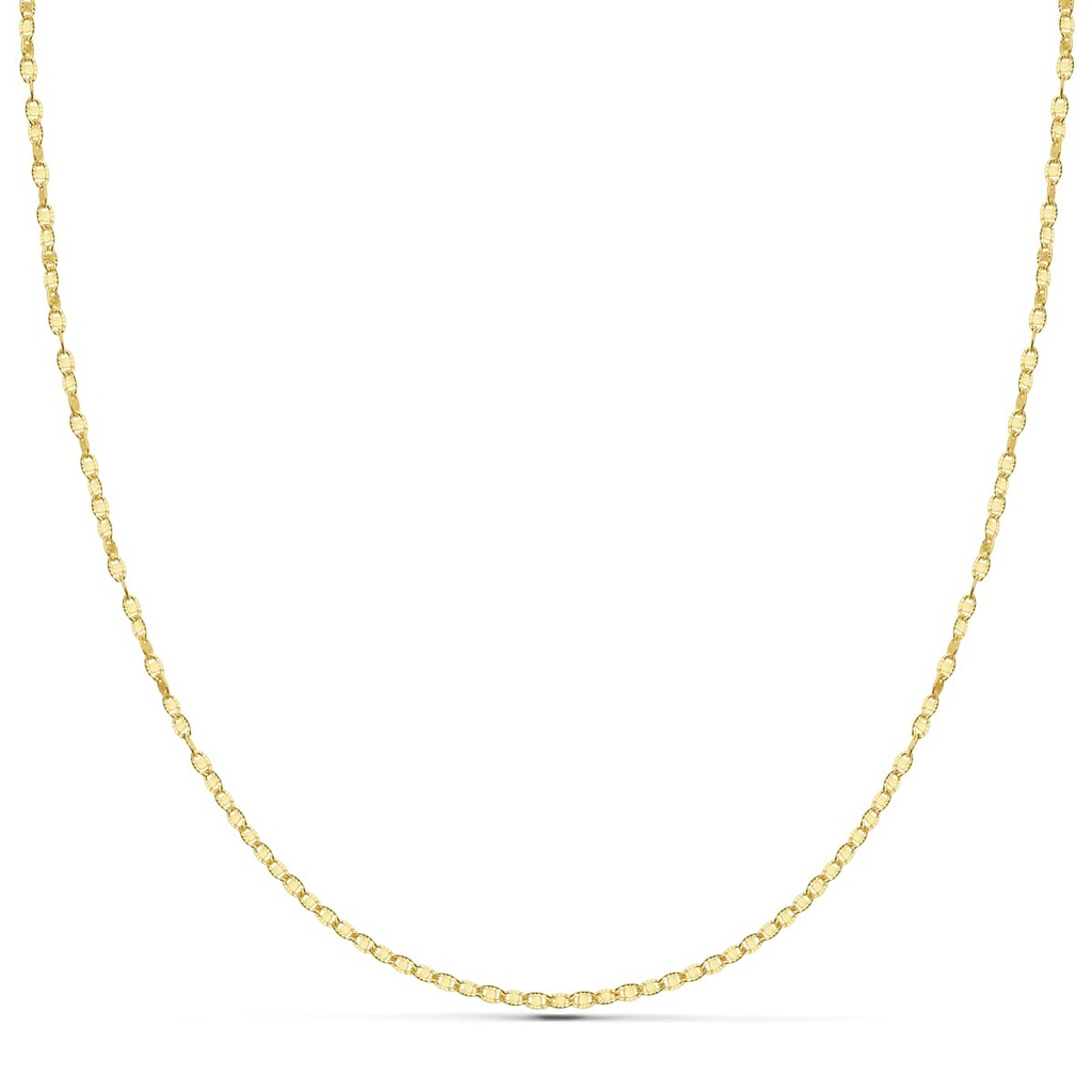 18K CADENA MACIZA DIAMANTADA 40CM 1.5 MM