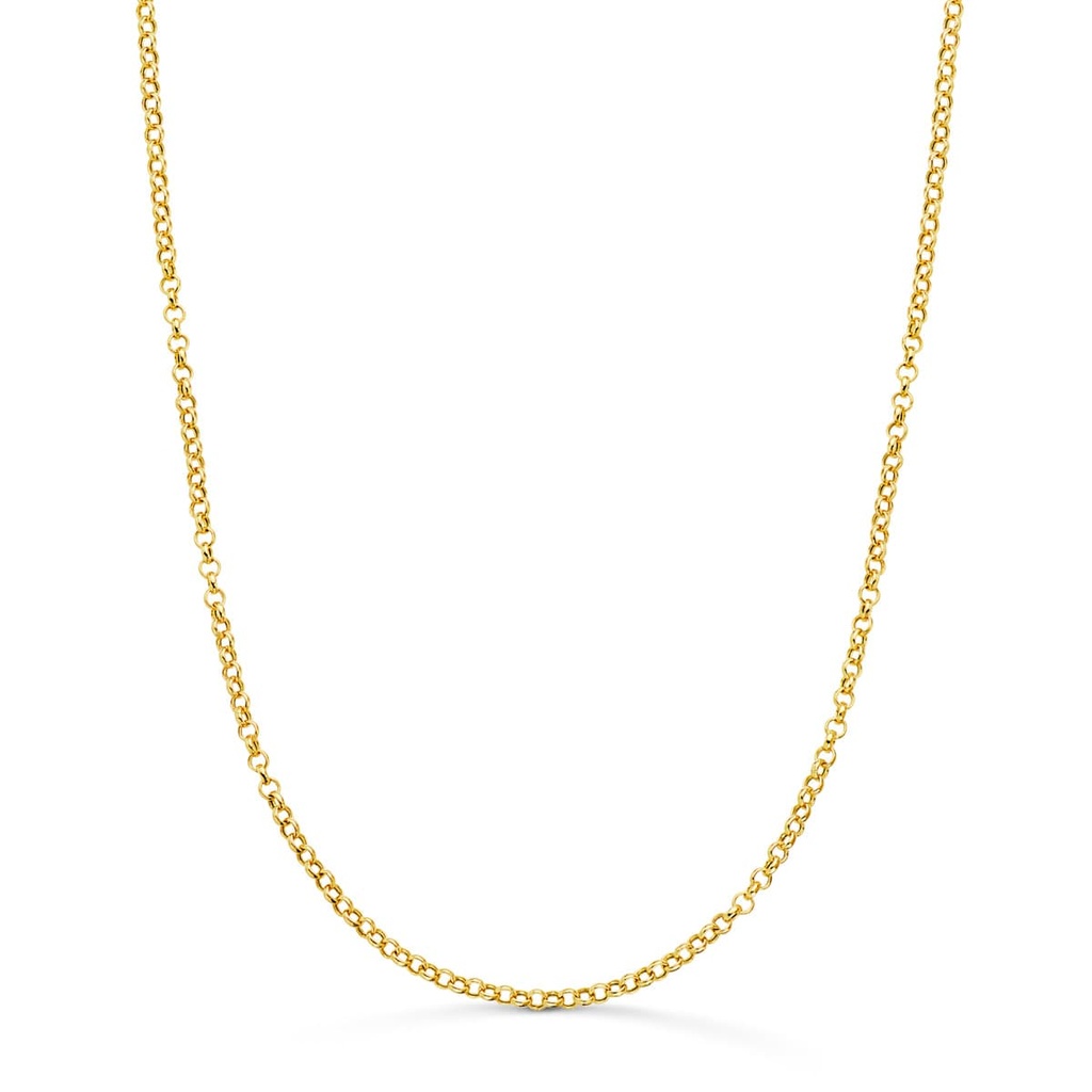 18K CADENA ORO AMARILLO ROLO HUECA ANCHO: 2MM LARGO: 45CM CIERRE REASA