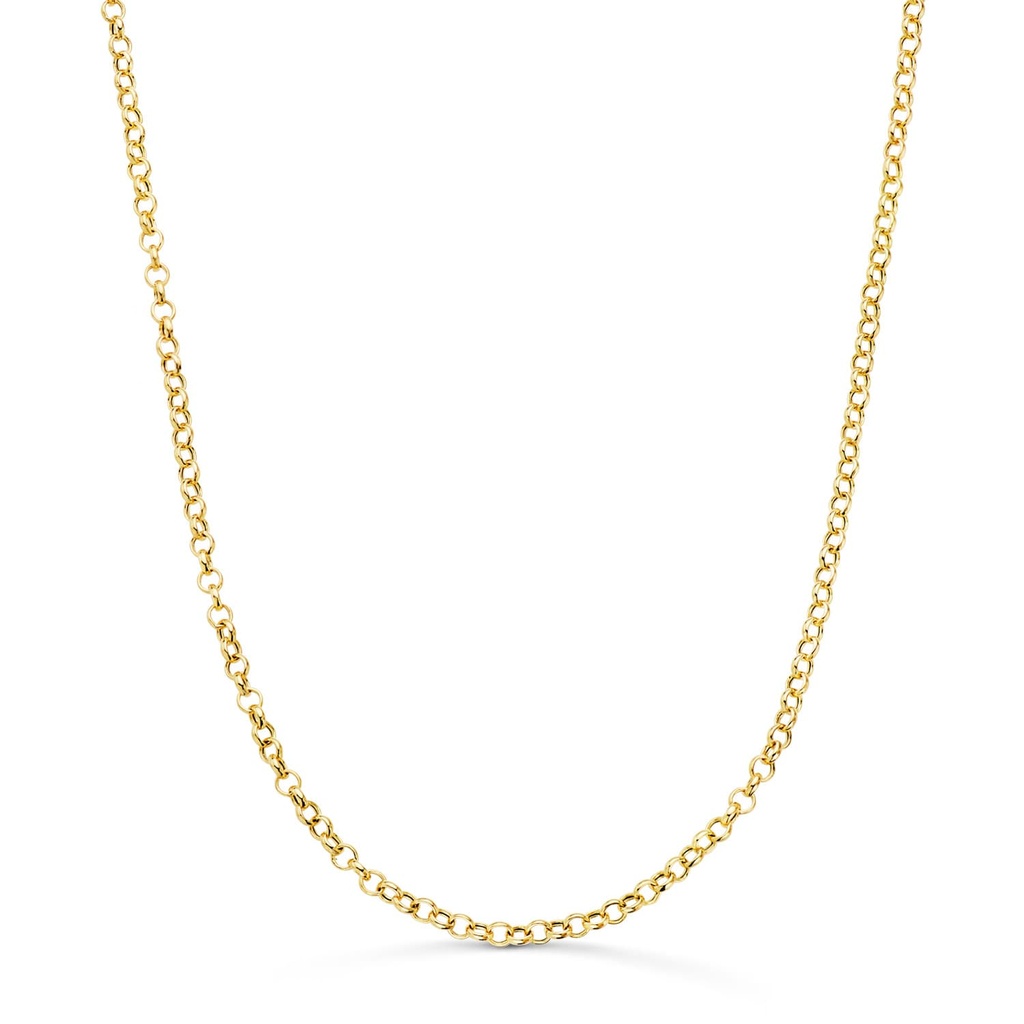 18K CADENA ORO AMARILLO ROLO HUECA LIGERA ANCHO: 2.5MM LARGO: 45CM CIERRE REASA