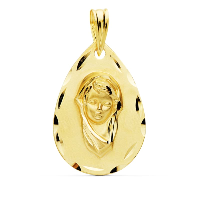 18K MEDALLA VIRGEN NIÑA 21X14 MM