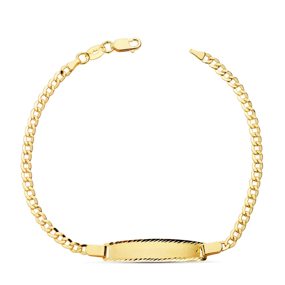 18K ESCLAVA HUECA BARBADA 17 CM