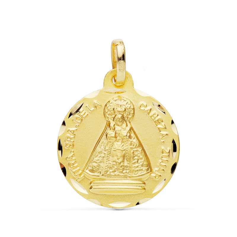 18K MEDALLA VIRGEN DE LA CABEZA DE ZUJAR 18 MM