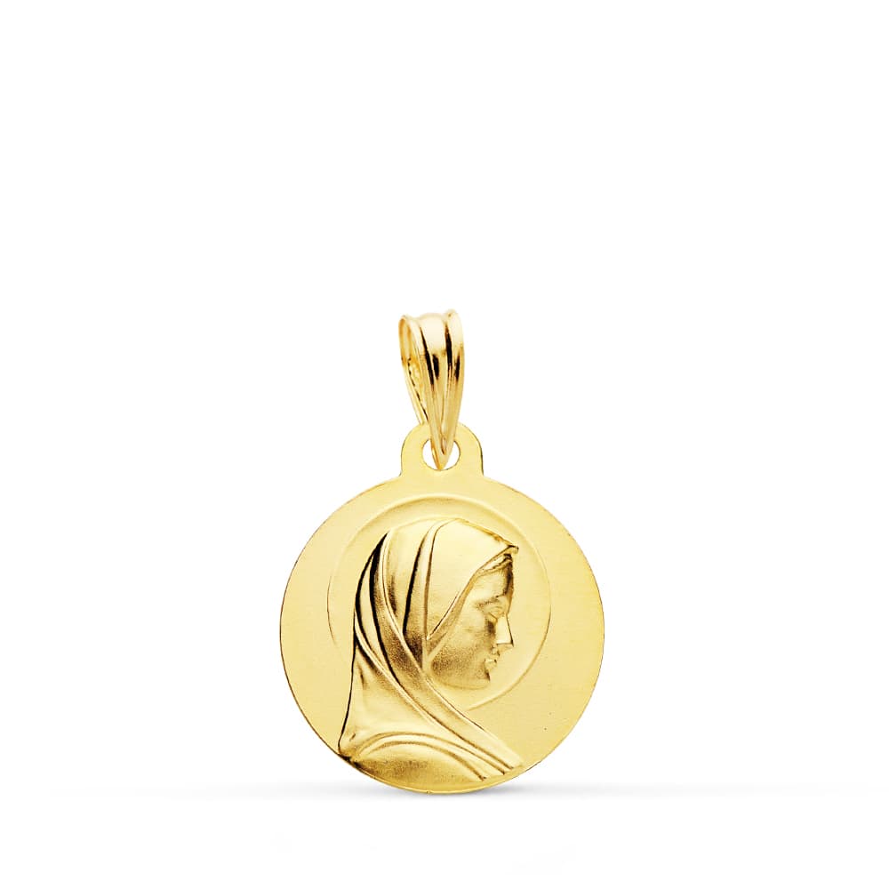 18K MEDALLA VIRGEN NIÑA 16 MM